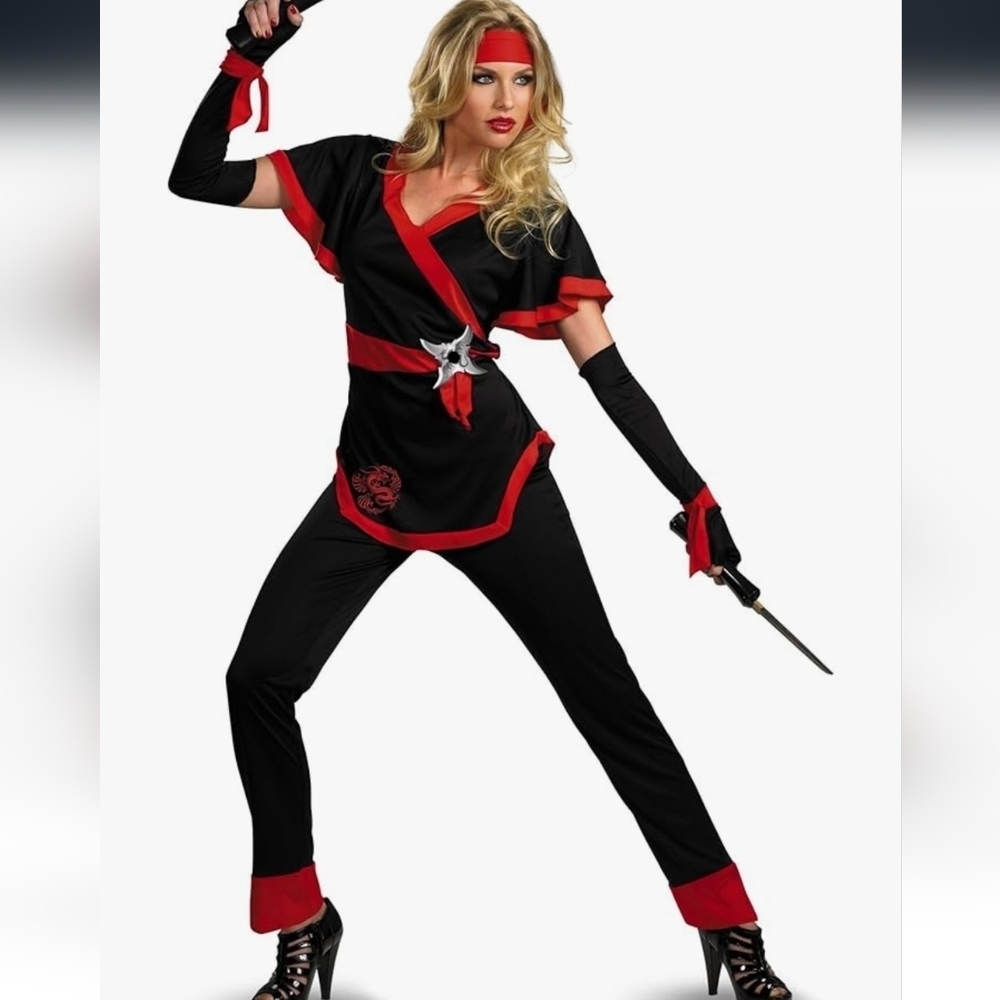 Black and Red Ninja Costume NEW